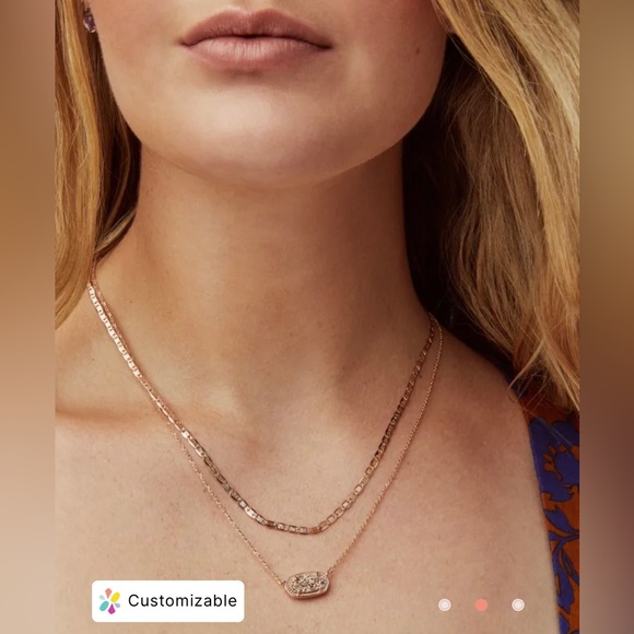 Elisa Rose Gold Multi Strand Drusy Necklace - Picture 2 of 13